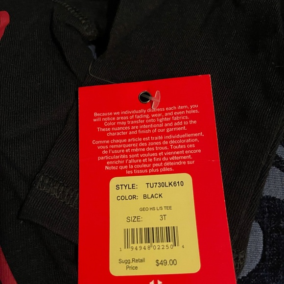 True Religion Boys Long Sleeve Logo Tee NWT - Picture 4 of 5